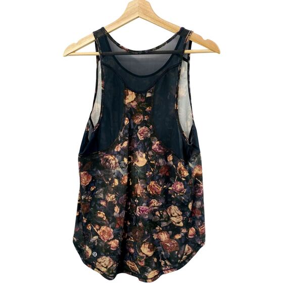 Lululemon Black Floral Rose Tank Top - Picture 1 of 2